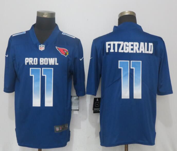 Men Arizona Cardinals #11 Fitzgerald Blue New Nike Royal 2018 Pro Bowl Limited NFL Jerseys->denver broncos->NFL Jersey